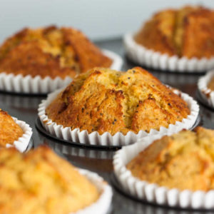 healthy muffins in tin after baking