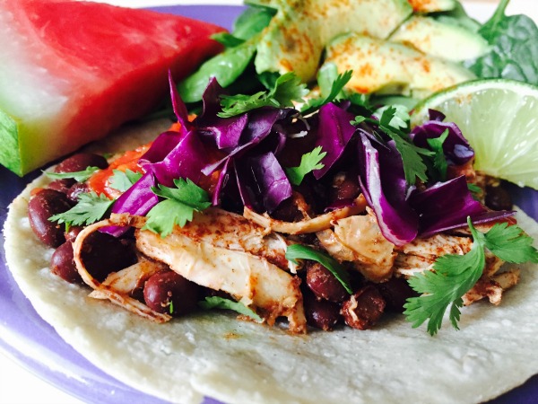 Budget Tacos Shredded Rotisserie Chicken and Blackbeans recipe