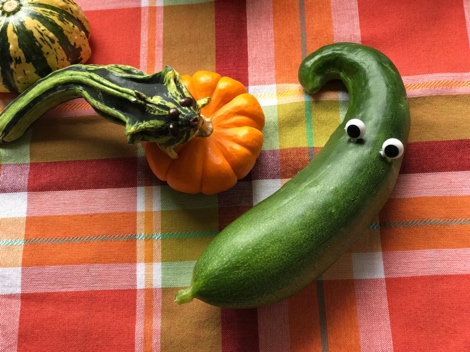 fun food art for kids with squash and eyes