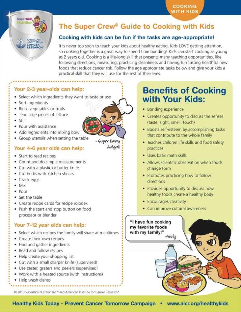 what can kids cook at certain ages