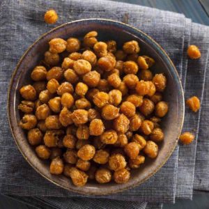Healthy Roasted Seasoned Chick Peas with Different Spices
