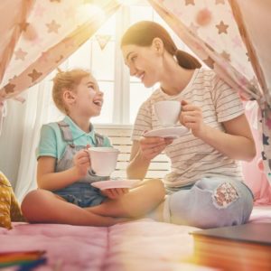 mother and daughter tea party