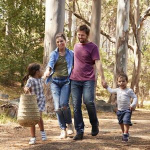 Family Walking Along Path Through Forest Together with family picnic basket - SuperKidsNutrition