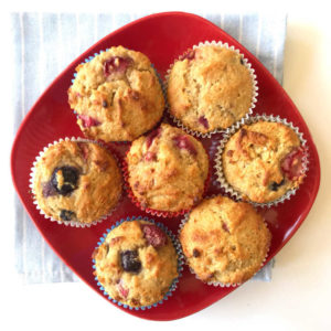 blueberry muffins for 4th of july red white and blue