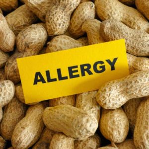 Peanut allergy. Conceptual image.