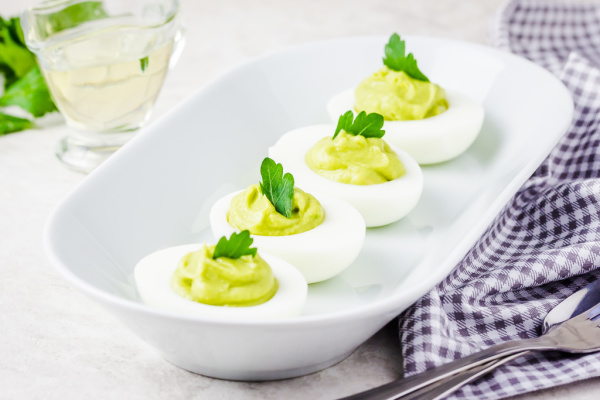 deviled eggs with avocado for healthy meal plan for kids