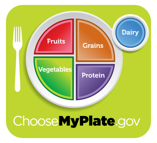MyPlate graphic with food groups