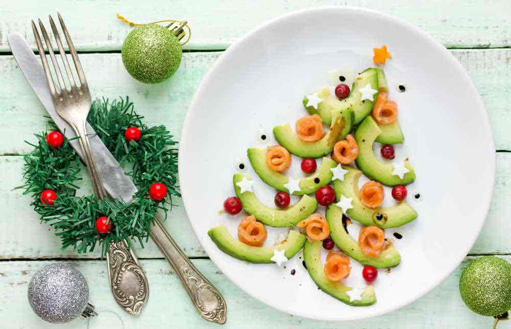 Cucumber avocado salmon food art