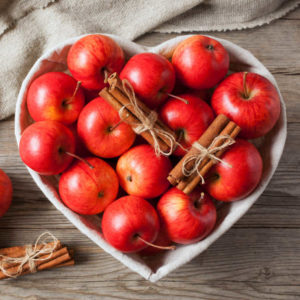 Red apples with cinnamon