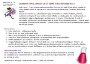 Cabbage Acid Base Indicator (Spanish) kids activity superkids nutrition