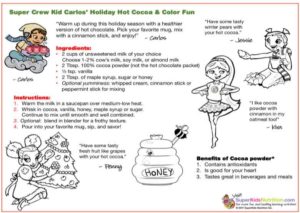 Carlos Hot Cocoa kids recipe and activity superkids nutrition