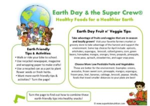 earth day and the Super Crew kids activity superkids nutrition