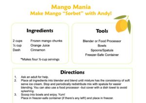 Mango Mania activity sheet