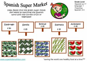 Spanish Super Market (Spanish) kids activity superkids nutrition