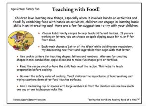 Teaching With Food activity sheet