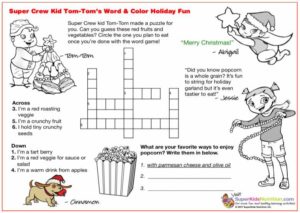 Tom Tom Holiday Word Fun kids activity superkids nutrition