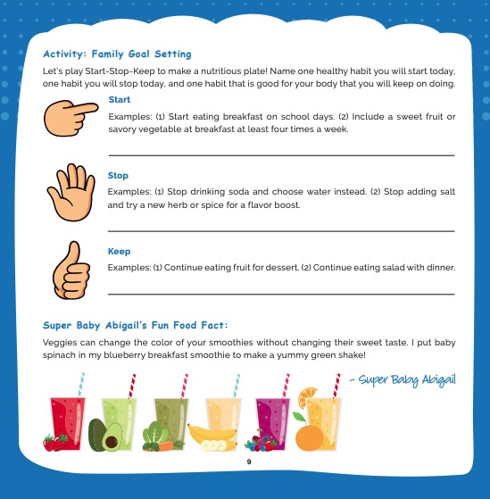 activity family goal setting sheet in healthy eating for families by melissa halas