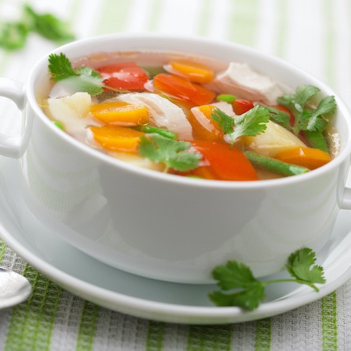 Caldo de Pollo (Chicken Soup) and Mexican Rice