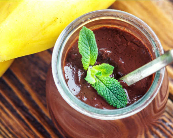 Chocolate mint banana smoothie