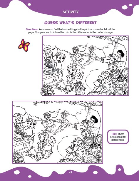 Sample page from The Super Crew's Breakfast Cookbook for Kids exercise for kids search activity