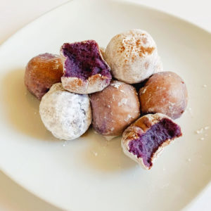 Purple Sweet Potato air fryer Donut holes aerial